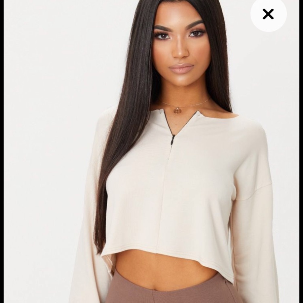 Black and Cream Crop Sweater